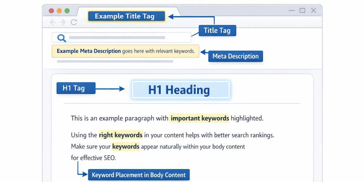 how many SEO keywords per page